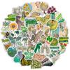 50Pcs/Set Renaissance . Retro Green Art Stickers DIY Fashion Waterproof Doodle Decals Stickers