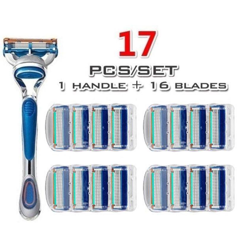 

4/8/12/16/20 PCS Men s Super Sharp 5-layer Blade Razor (1 handle) of Knife Accessories 1 blade holder/4 blades