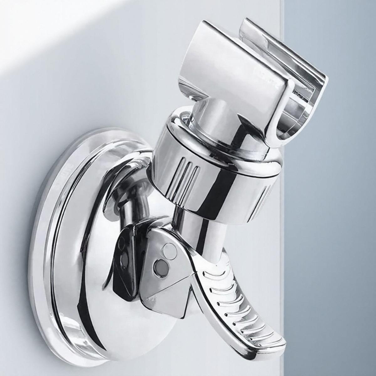 

JJYY 360° Adjustable Suction Cup Shower Bracket Universal ABS Bathroom Accessories Shower Rail Head Slider серебряный