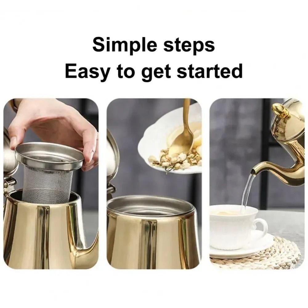 Thickened Tea Pot With Filter Removable Water Kettle With Strainer Coffee Kettle  Induction Cooking