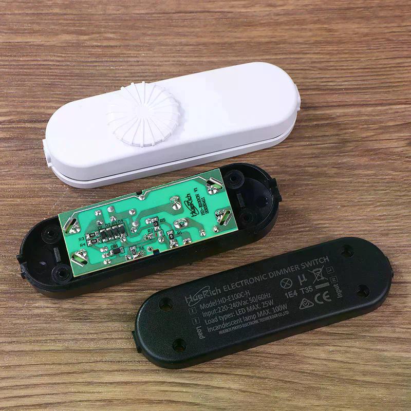 מתג עמעם LED לאיחוד האירופי 120V/220V מתג עמעם סיבובי טווח מלא מתג מנורה בקו למנורת שולחן / מנורת LED / נורות הלוגן