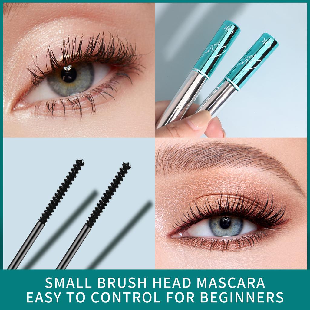 QIC Small Brush Head Mascara Japanese Wind Curl Mascara Waterproof and Non-smudging Slender Eyelashes Primer