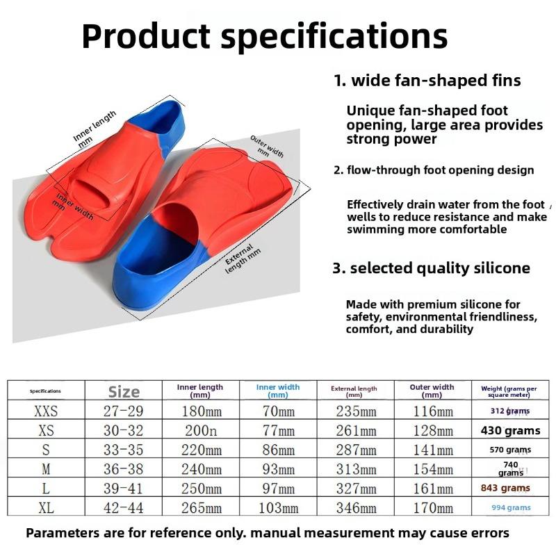 Swimming Silicone Fins Adult Diving Duck Paw Snorkeling Booster Short Foot Frogs