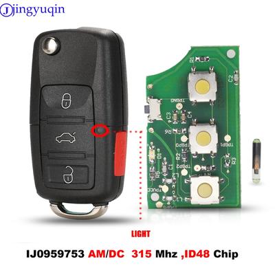 Jingyuqin ASK HL01J0959753AM 753DC 315Mhz ID48 4T Sklopný obal klíče s dálkovým ovládáním Pro VOLKSWAGEN VW Touareg Vystřelovací pouzdro Fob