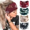 Bohemian Cashew Yoga Exercise Headband Anti Sweating and Moisture Absorbing Elastic Cotton Headband Knotting Headband