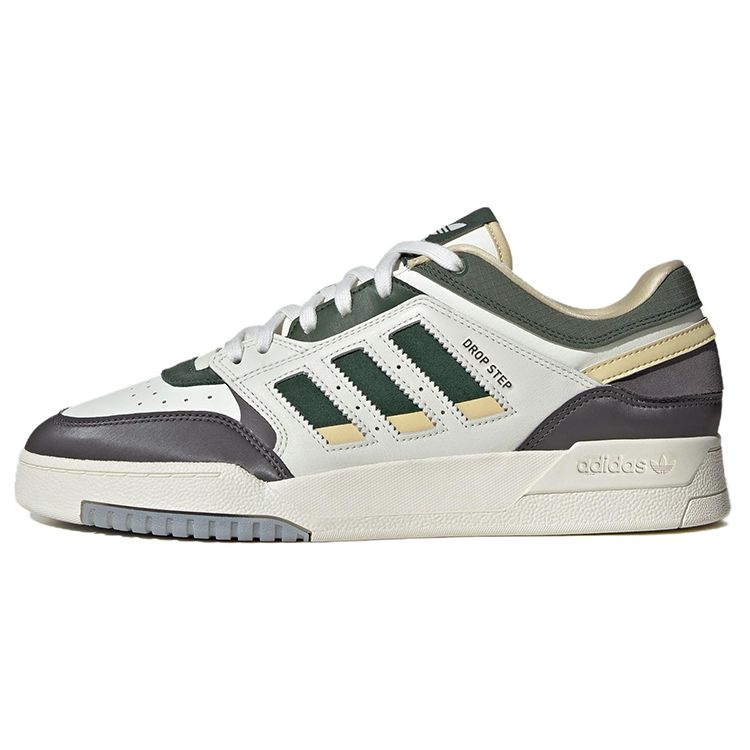 Adidas Originals Drop Step Synthetic Leather Non-Slip Low-Top Skate Shoes Unisex Sneakers White Green IG6065