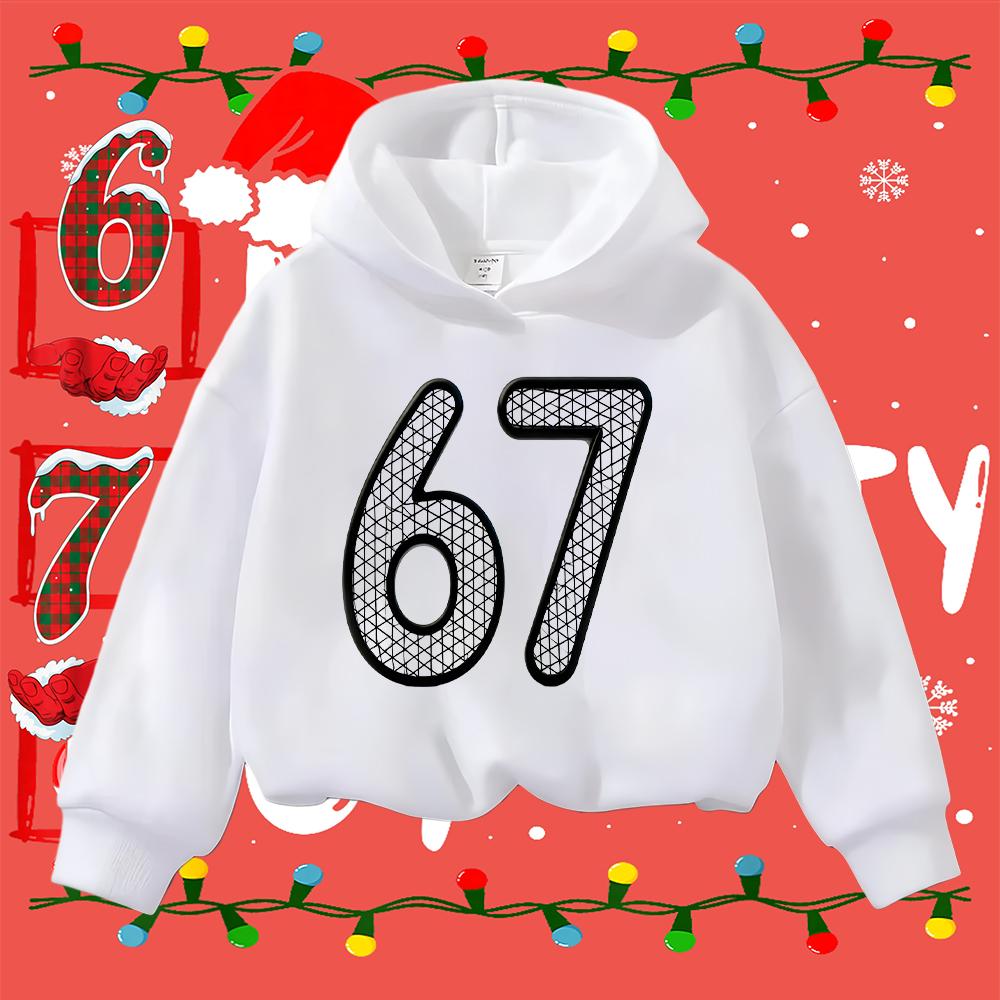 

Kids Christmas Sweatshirt with 67 Mesh Design Long Sleeve Casual Pullover for Boys Girls Holiday Festive Top 100
