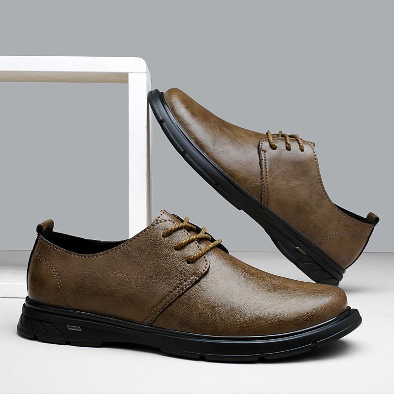 High End Brand Men's Genuine Leather Shoes Lace Up Office Business Shoes Men's Formal Shoes Commuting Work Shoes Free Delivery
