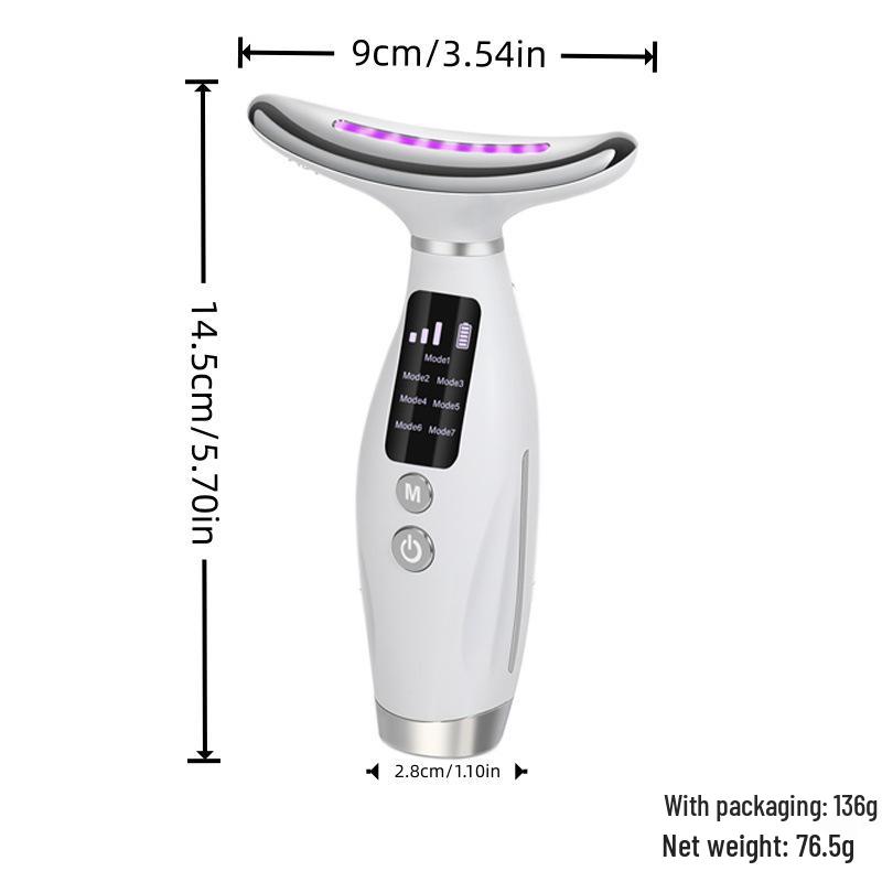 Seven-Color Light Portable Facial and Neck Beauty Massager