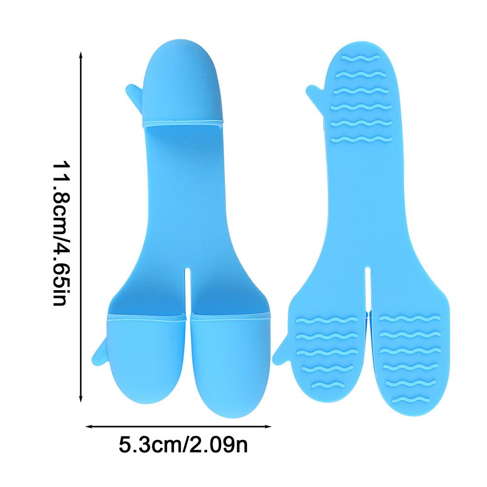 Oven Gloves Anti-Slip Three-Finger Silicone Kitchen Gadgets Heat Resistant Cooking Gloves Oven Mitts for Baking Grilling BBQ синий