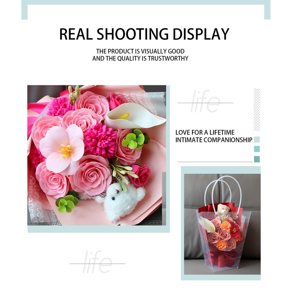 Valentinstagsgeschenke für Ihre Freundin, Neue Rosen-Souvenirs, Realistische Rosen-Seifensträuße