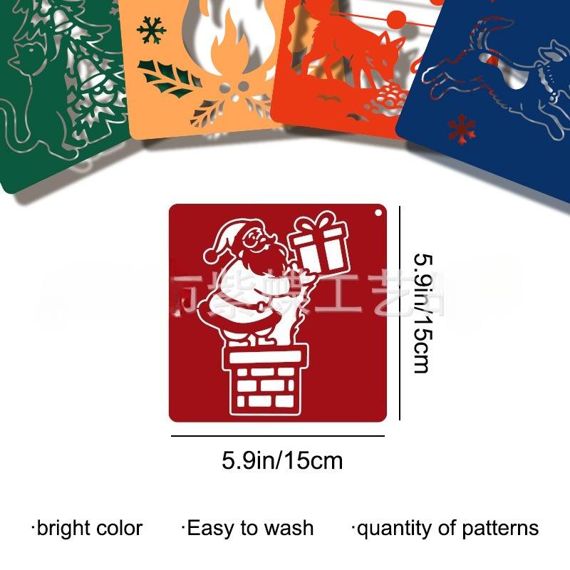 25 Pcs Christmas Stencils Reusable Christmas Stencil for Painting on Wood DIY Crafts Canvas Window Fabric Doormat 6in