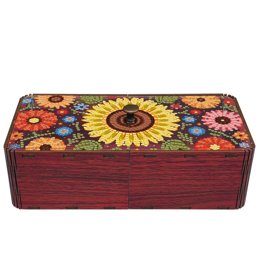 DIY Diamond Art Wooden Storage Box with Lid Diamond Art Storage Case Unique Office Desk & Vanity Organizer
