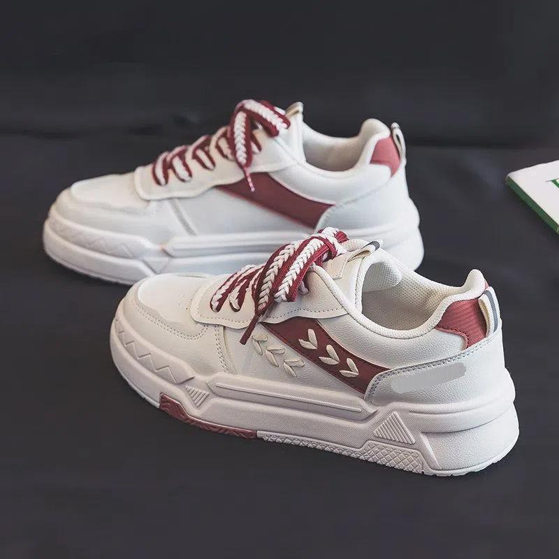 

Популярные белые женские туфли с колосом пшеницы ins tide 2024 осень новые универсальные туфли на толстой подошве для спорта и отдыха на доске для женщин 40