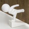 Cute White Humanoid Door Stopper With Non Slip Base Durable Material Perfect For Home Office Bedroom Decor
