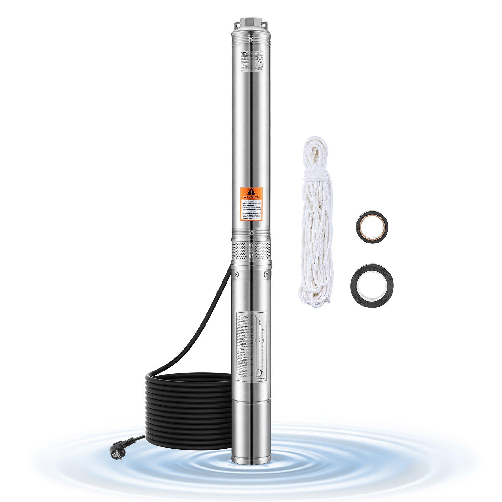 VEVOR Deep Well Submersible Pump, 1100W