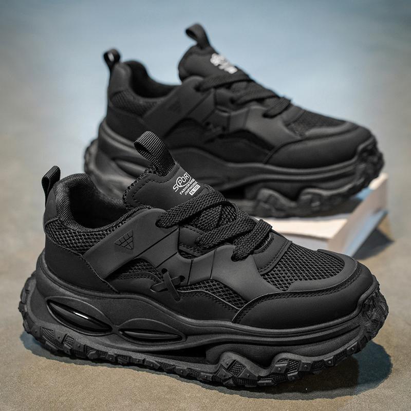 

Зима 2025 новая мужская обувь модная новая удобная сетчатая толстая подошва увеличивающая рост обувь с воздушной подушкой дышащая универсальная обувь для папы 44