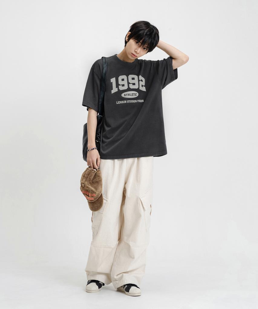 LEMAIN SECOND 1992 Arch Logo Oversized Short Sleeve T-Shirt_5 Colors
