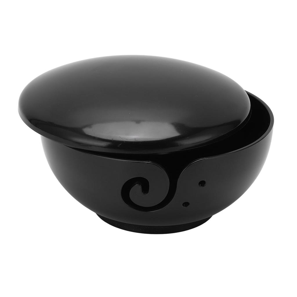 Yarn Bowl with Lid Durable Plastic Glossy Surface Exquisite Texture Keep Clean Knitting Bowl for
