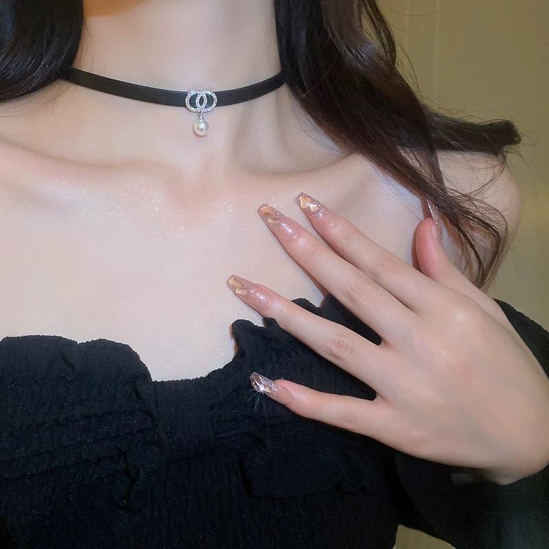 Pure desire sweet cool babes chocker collar niche design sense leather collarbone necklace neck zero