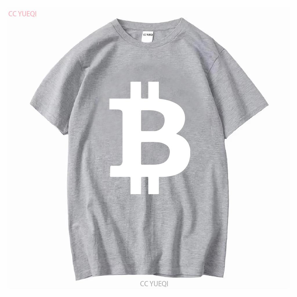 Bitcoin Logo T Shirt long or short sleeves vintage Washed homme Breathable Stretched Versatile Casual Slightly graphic