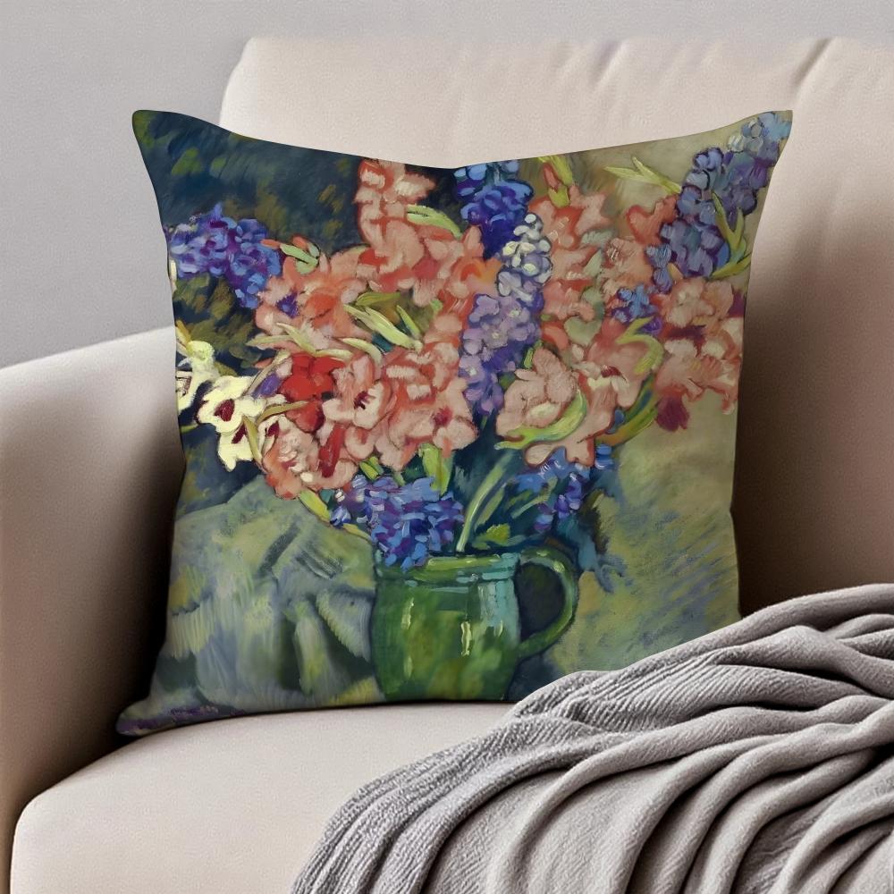 Постимпрессионизм ЛЛуи Вальта Наволочка Наволочка Антиклещевая Невидимая Молния Короткий Плюш Подушка для Дивана 30X30cm