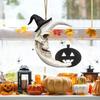 Waterproof Spooky Halloween Skull with Hat Skull Moon Hanging Decoration  Escape Room