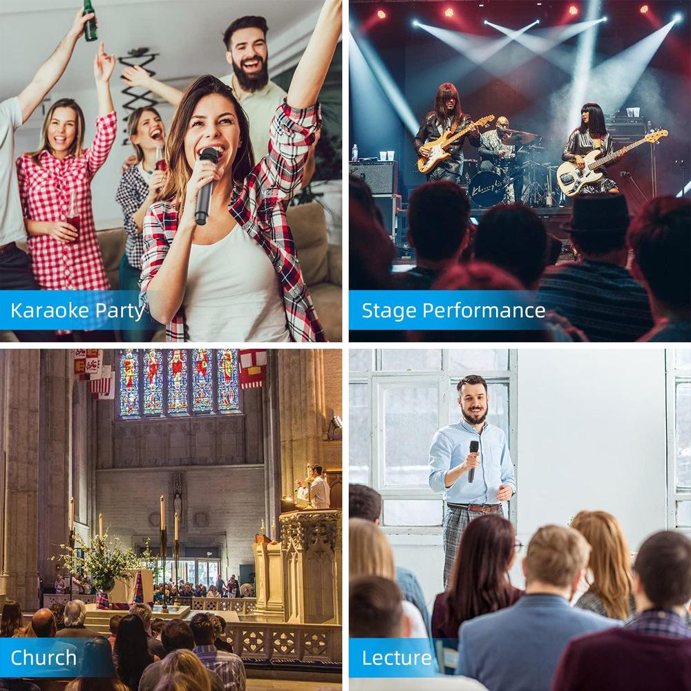 Rechargeable Wireless Microphone System for Karaoke, Speeches, and Parties