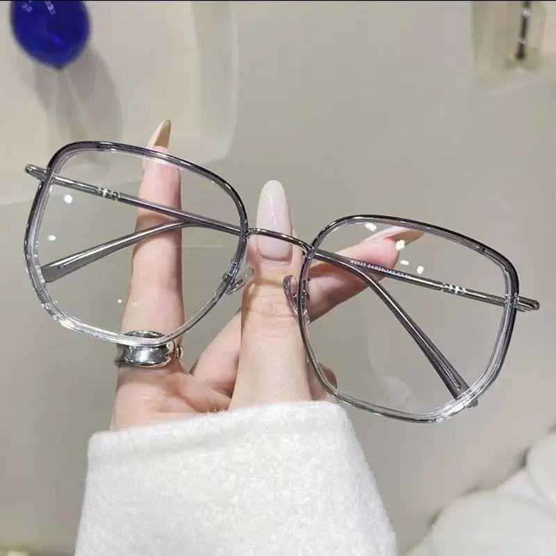 Transparent Computer Glasses Frame Women Men Anti Blue Light polygon Eyewear Blocking Glasses Optical Spectacle Eyeglass
