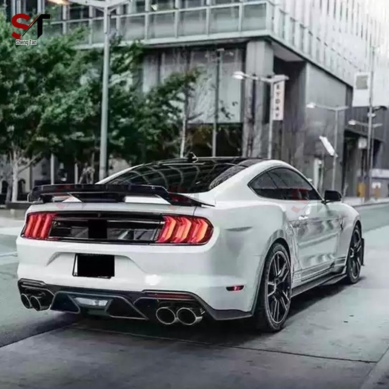 Ford Mustang GT500S Carbon Fiber Double-Layer Rear Spoiler & Diffuser Wing