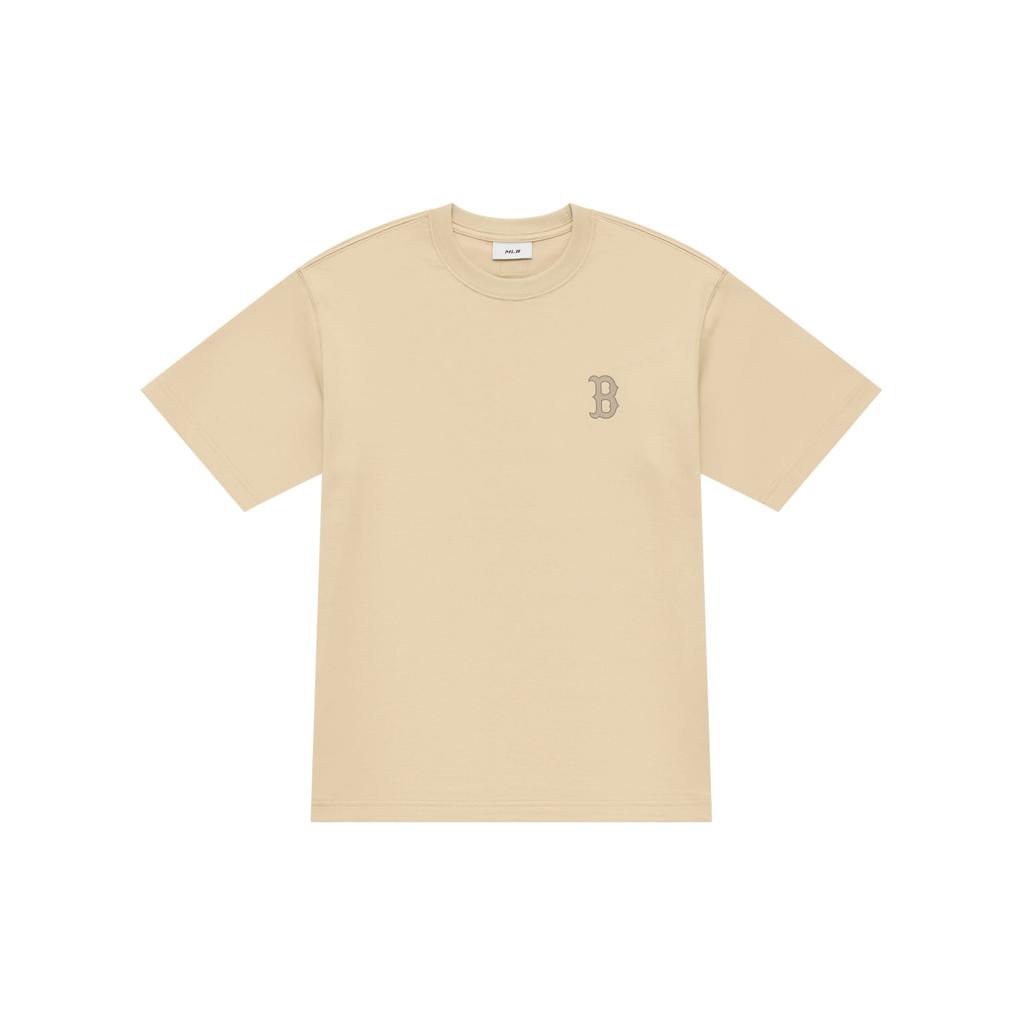 MLB MONOGRAM Collection Basic Boston Red Sox FW25 T Shirt Unisex Khaki 3ATSM0454-43BGL