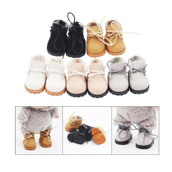 Doll Shoes Accessories Mini Martin Boots for 15cm Doll Faux Leather Shoes