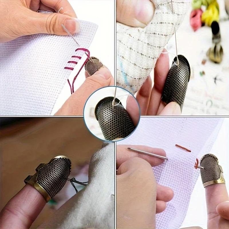 10pcs Retro Finger Protector Antique Thimble Ring Needle Thimble Needles Craft DIY Household Sewing Tools Accessories