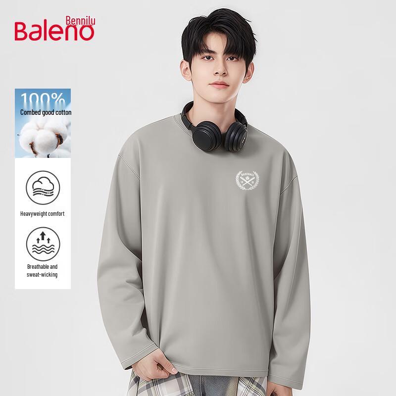 Baleno Men's Pure Cotton Loose Fit Long Sleeve T-Shirt