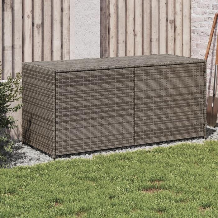 VidaXL Boîte de Rangement de Jardin, Coffre à Outils, Meuble de Rangement, Organisateur de Terrasse Arrière-cour Patio, Gris 365314
