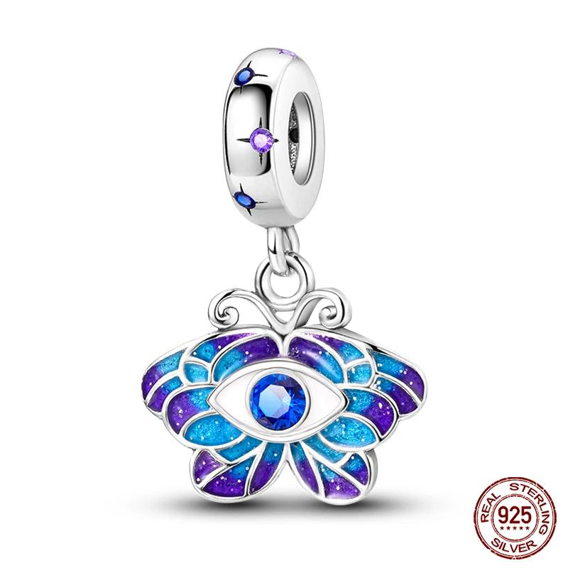 Copper Purple Series Pony Bear Butterfly Shape Charm Beads For 3Mm Original Bracelet Diy Women Jewelry Gift