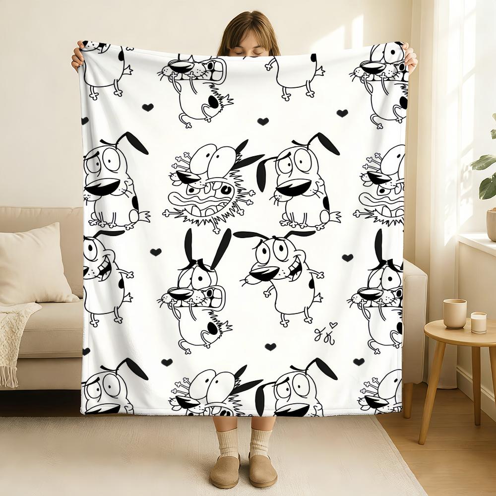 Coperta Cartoon C-Courage the C-Cowardly D-Dog Morbida e Delicata sulla Pelle per Divano Letto Pisolino Copriletto Piumone per Tutte le Stagioni