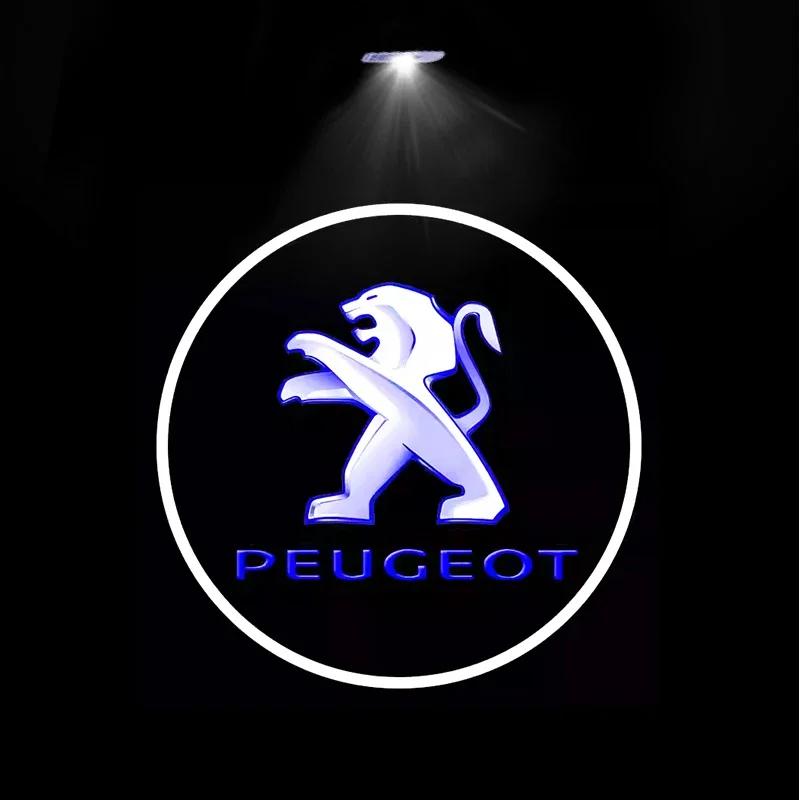 

2026 Hot Car Sticker Car Goods 2PCS LED Door Light Projector Welcome Shadow Lamp For Peugeot 206 307 208 308 3008 207 2008 508 5