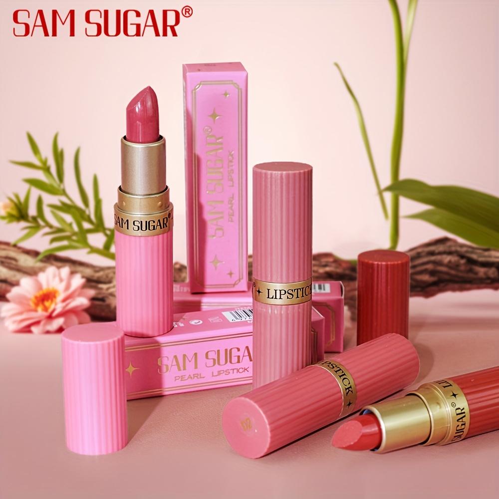 Glitter Shimmer Lipstick, Waterproof Long-Lasting Shine, Non-Stick Formula, Bright Red Tint  Cream Texture, Moisturizing Lip Balm