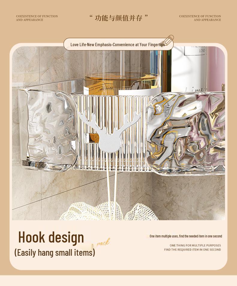 Punch-Free Wall-Mounted Bathroom Storage Box: Toilet Shelf for Towels and Cleanser.