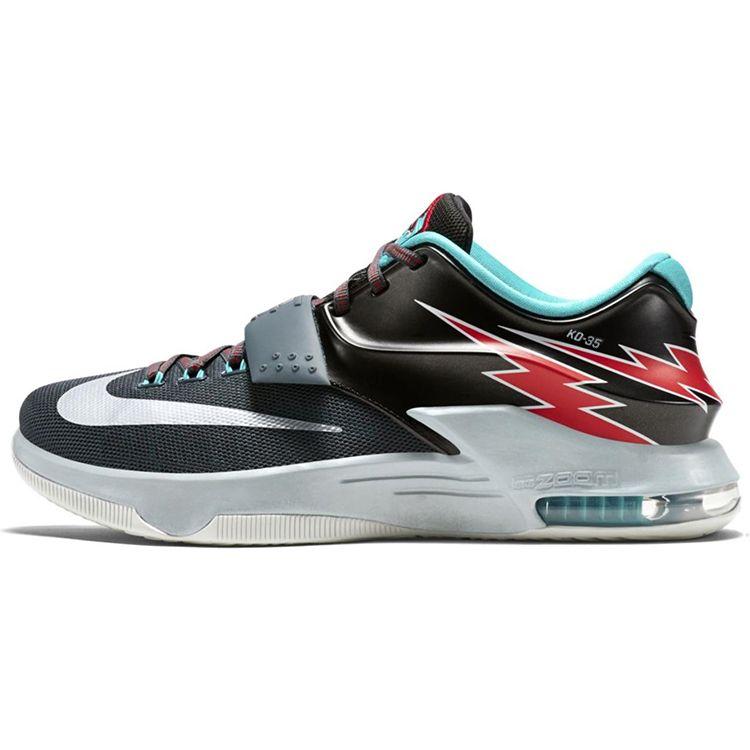 

Nike KD 7 С круглым носком, шнуровка, нескользящие, легкие, низкие баскетбольные кроссовки для мужчин, кроссовки черные 653997-005 45
