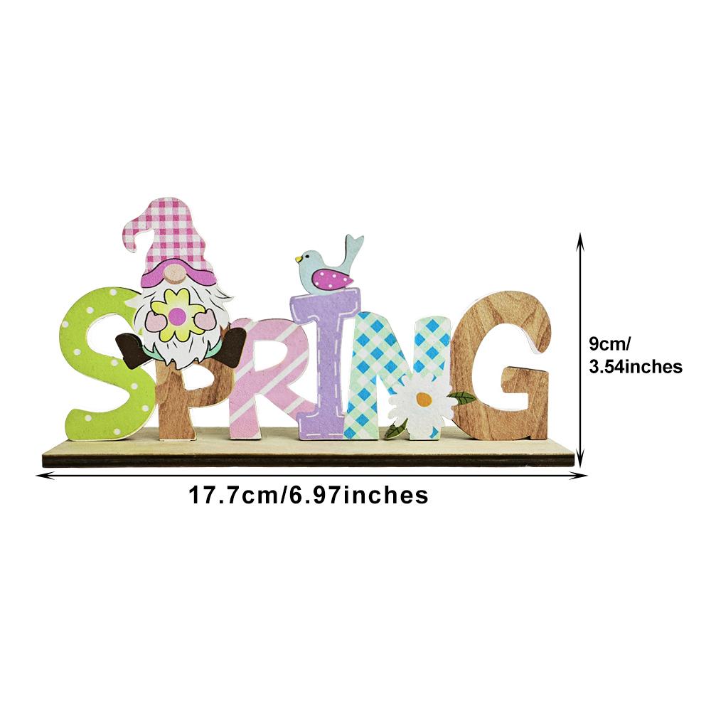 Wooden Easter Desktop Decorations, Easter Tabletop Model, Easter DIY Tabletop Alphabet Craft Spring Decor Theme Party Decor