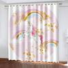 Free Shipping Pink Black Rainbow Unicorn Cartoon Window Thin Shading Curtain Kids Childern for Bedroom Living Room Decor Hooks