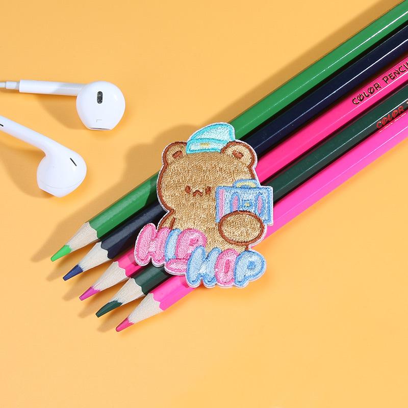 Cartoon Bear Cloth Sticker Children'S Clothes Pants Bag Embroidery Pattern Sticker Self-Adhesive Down Jacket Hole Patch Sticker