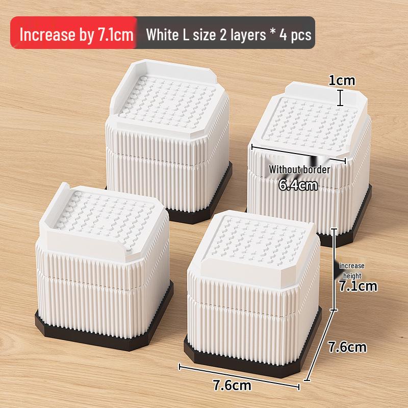 Adjustable Stackable Furniture Riser Pads for Table, Cabinet, and Bed Legs - Moisture-Proof, Strong Load-Bearing Plastic Blocks