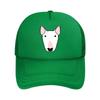 Daisy the Bull Terrier Baseball Cap  Vintage Style Black with Pink  White Dog Face Design  Mesh Baseball Cap