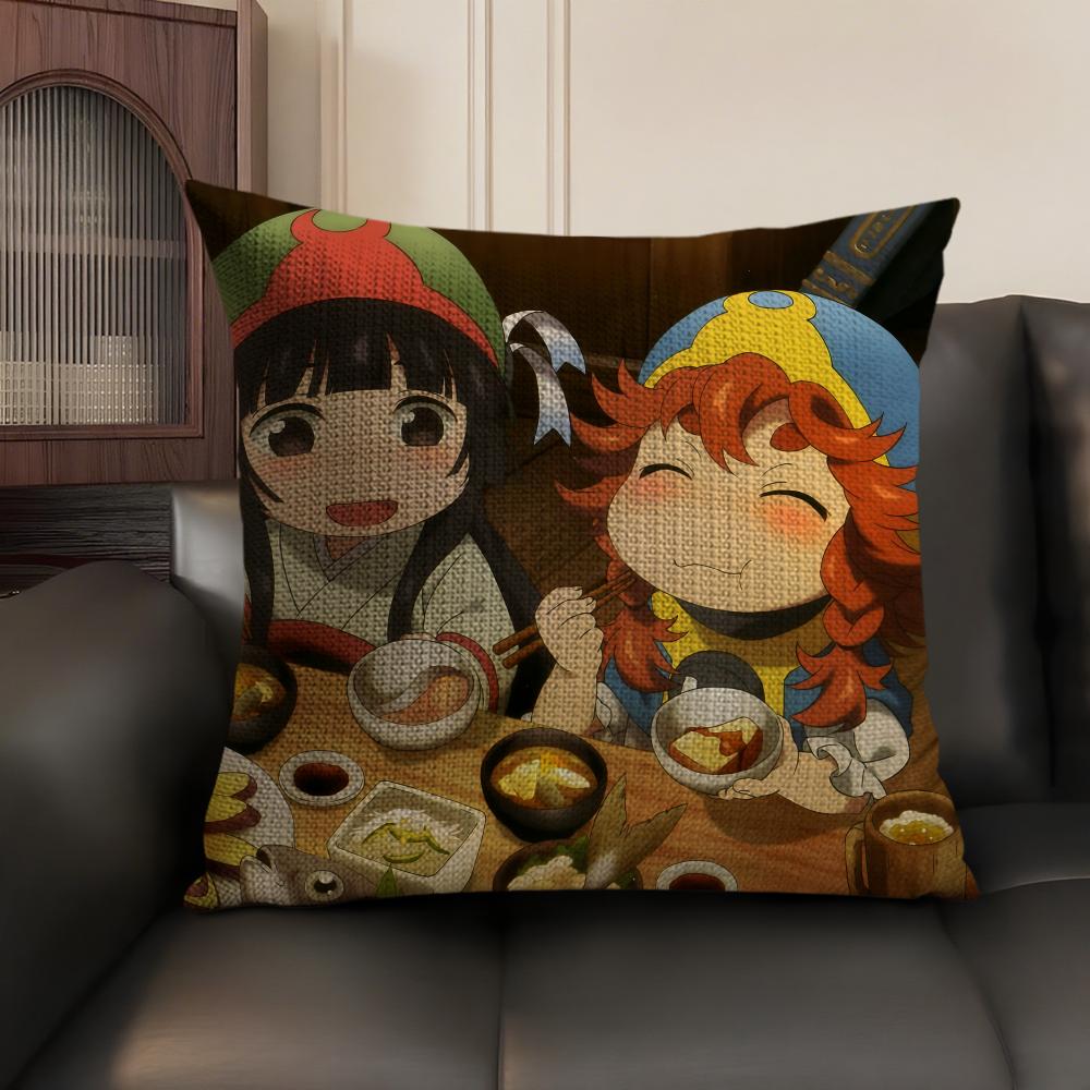 

Kwaii Anime HHakumei and Mikochi Comic Pillow Case DoubleSided Printing Short Plush Sofa Cushion Cover Bedroom Bedside Pillow 30X30cm