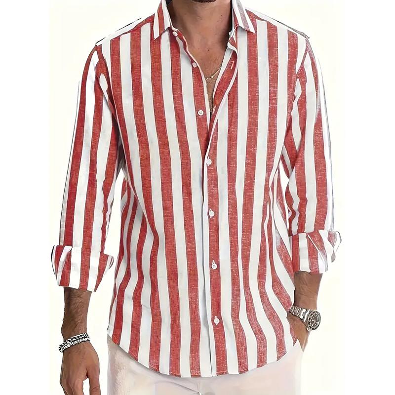 Spring and Autumn Men's Long Sleeved Button Up Shirt 3D Digital Printing for Casual Daily Entertainment and Fashion Design