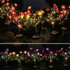 Solar Garden Bloom Light Artificial Azalea Flower Stake Lamp LED Waterproof Pathway Light for Yard Fence Patio Lawn Cemetery Decor