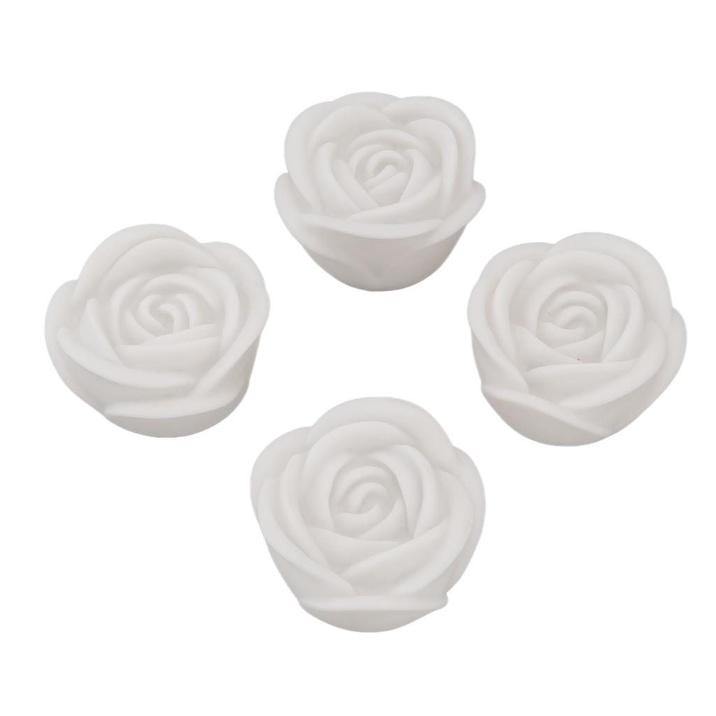 4 Pcs LED Rose Candle Light Flameless Smokeless Colorful LED Decorative Light for Bars Cafe